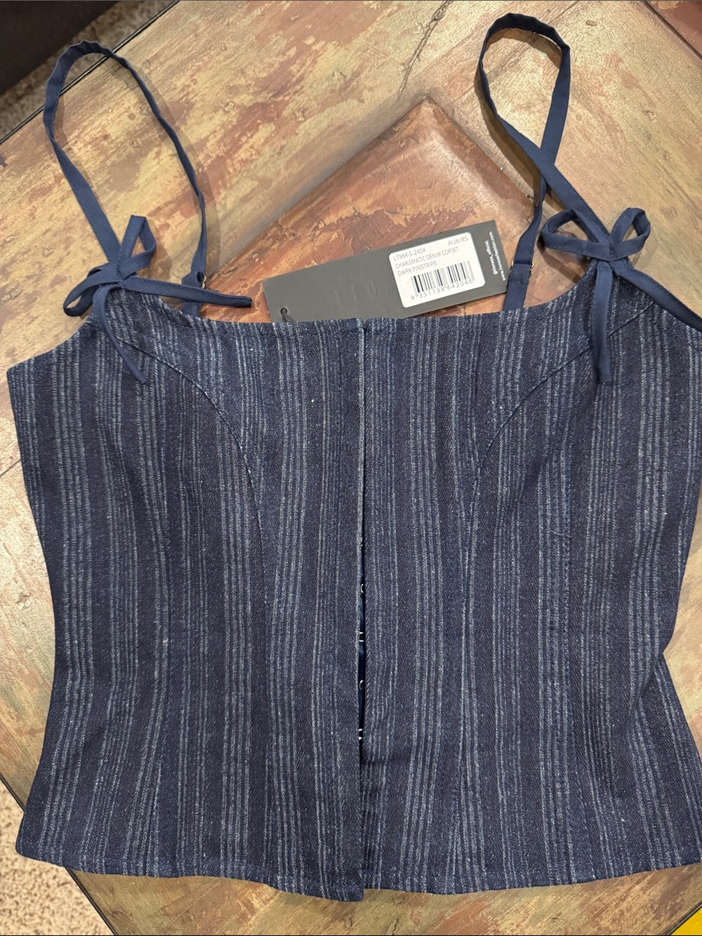 NWT Lioness Charismatic Denim Corset Top